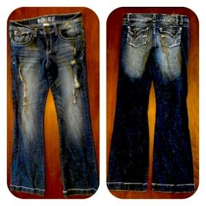 Hydraulic white washed/ripped/boot cut blue jeans